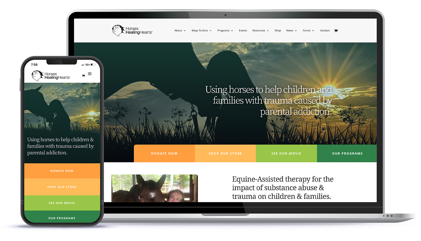 Horses Healing Hearts Website Mockup_Digital Marketing Agency